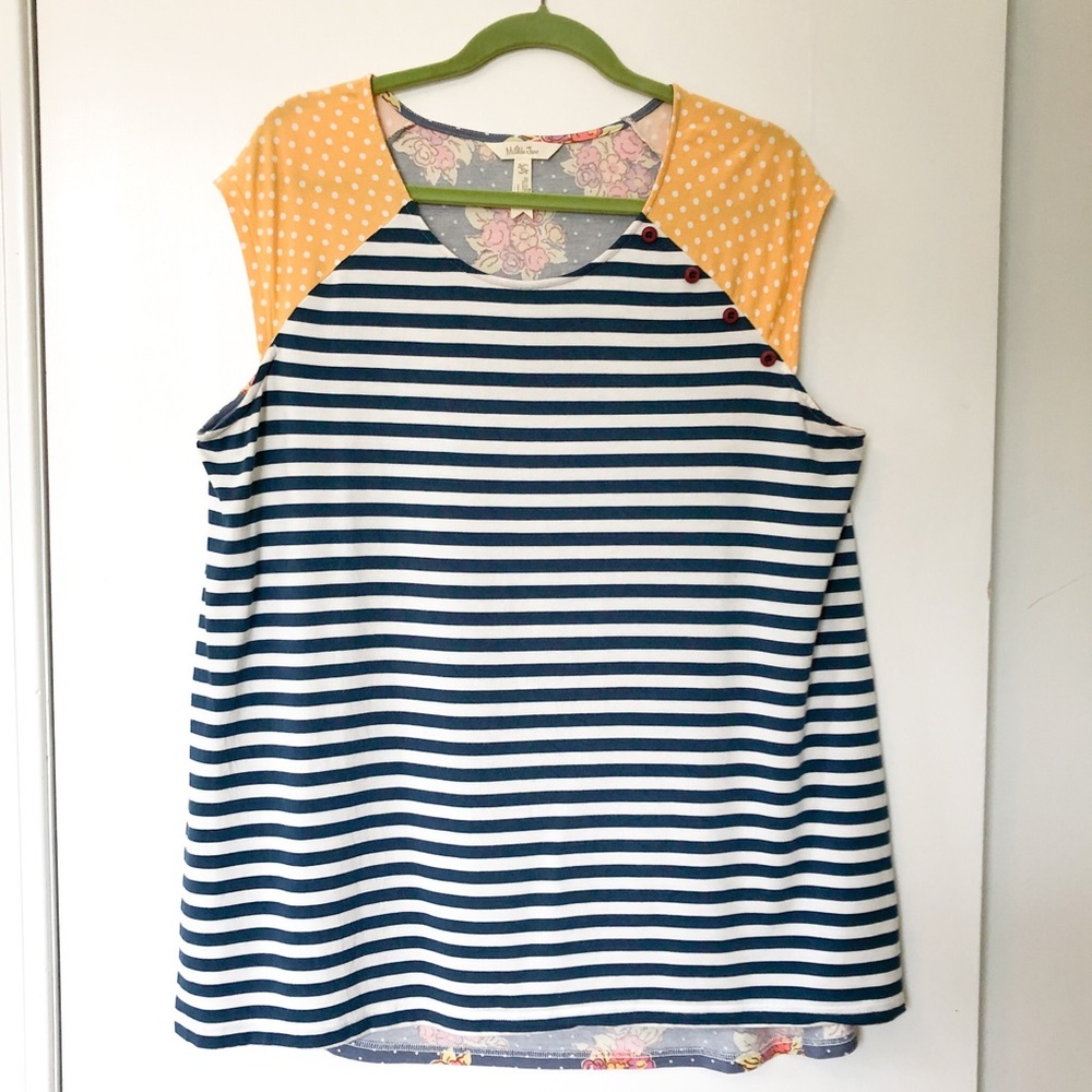 Matilda Jane XL Striped Floral Cap Sleeve Tunic